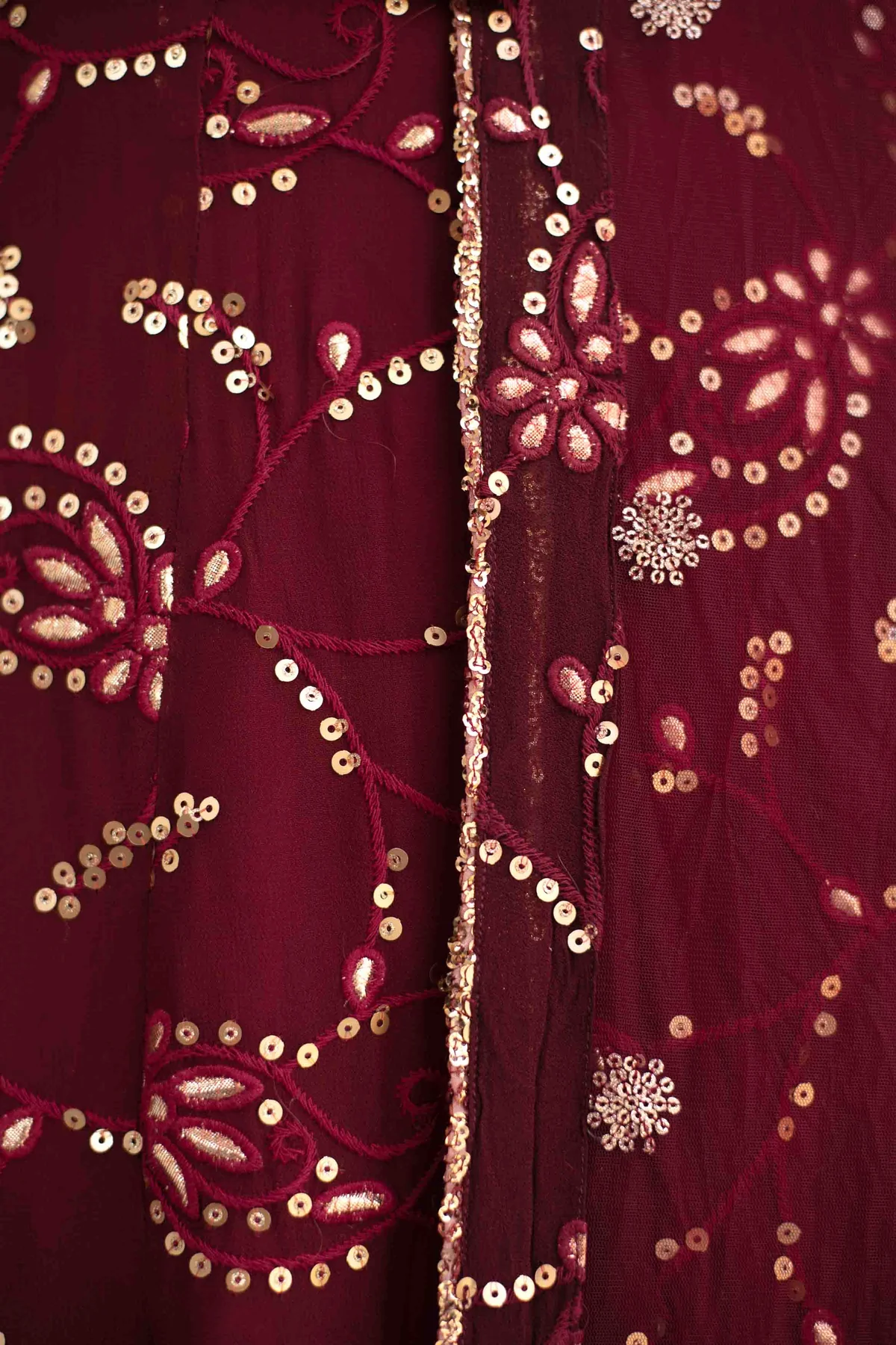Maroon Georgette Lehenga - Image 8