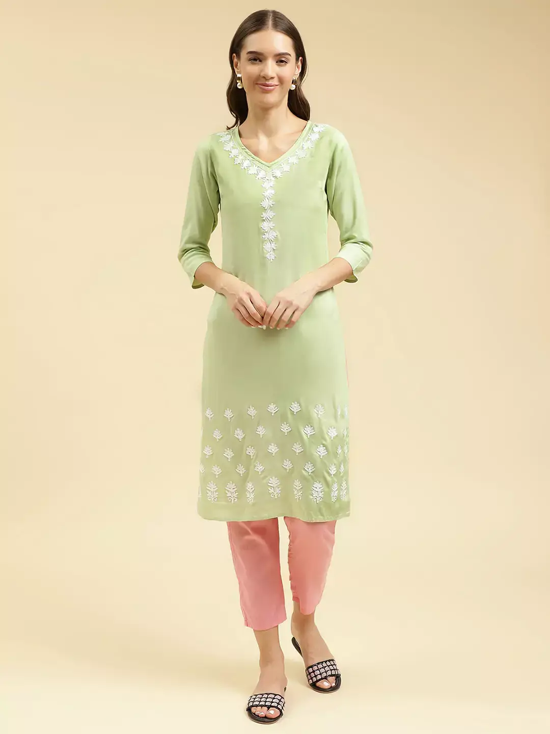 Gul Pista Green Kurti